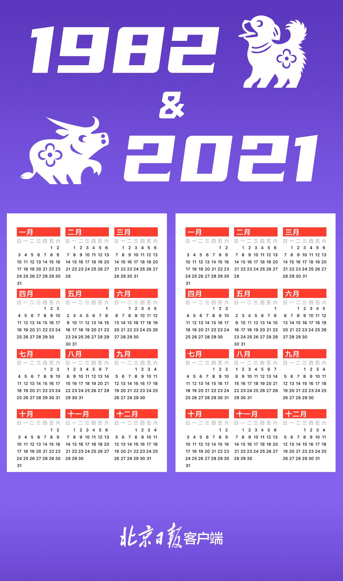 万年日历_相隔几年日历会重复_1971年和2021年日历完全一样