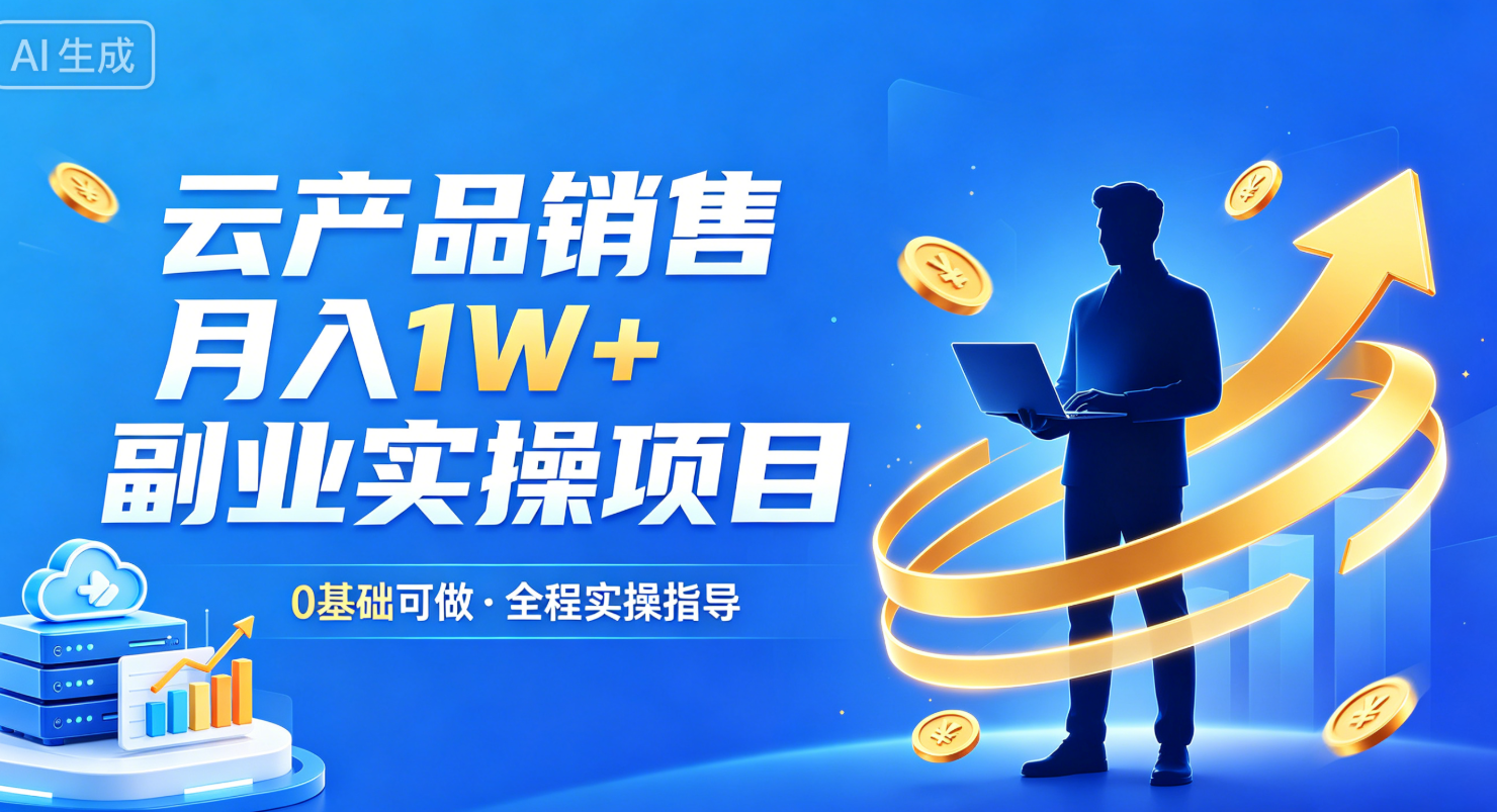 云产品销售，月入1W+副业实操项目-星尘资源网