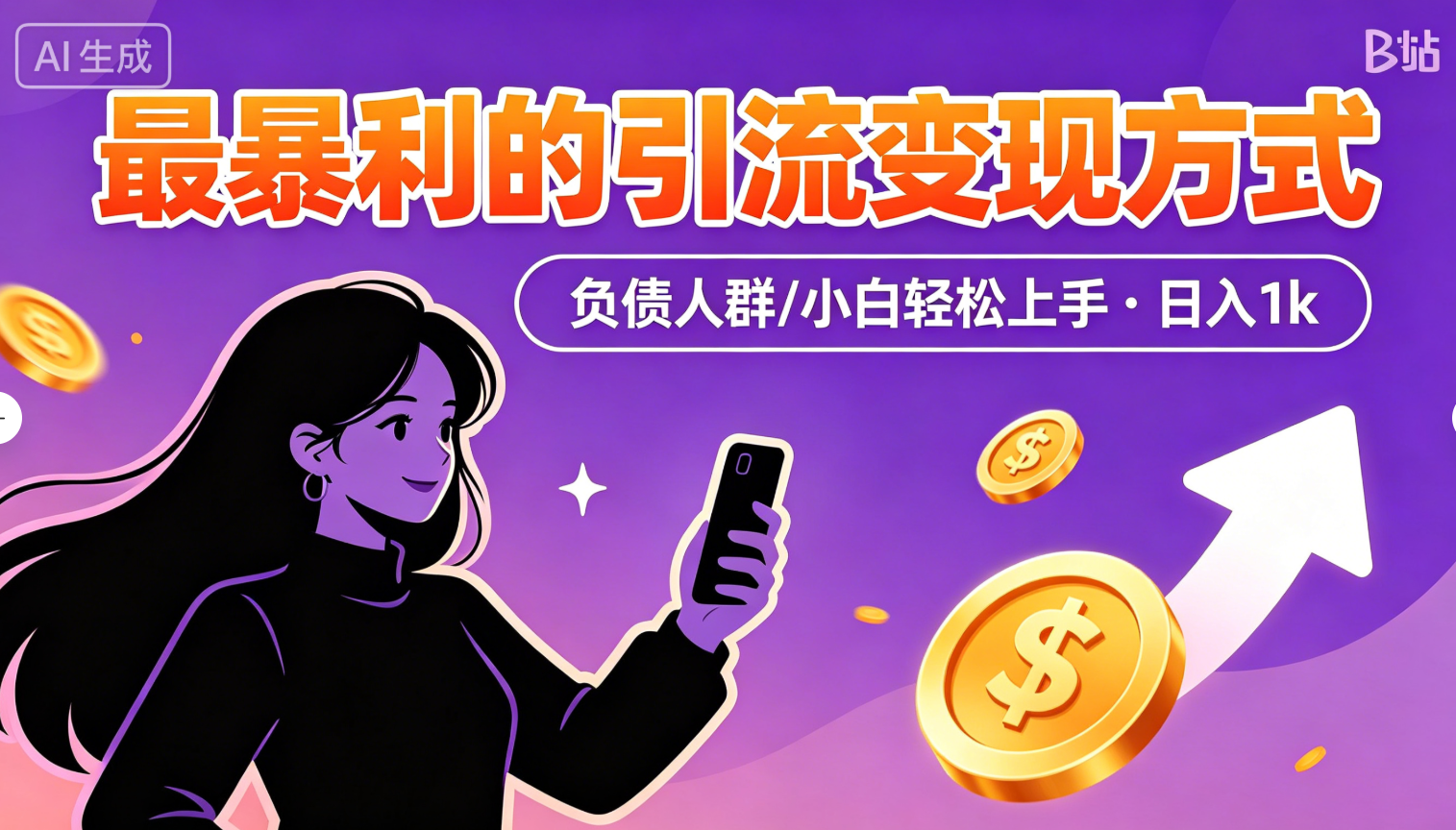 最暴利的引流变现方式,负债人群引流变现,小白轻松上手,日入1k-星尘资源网