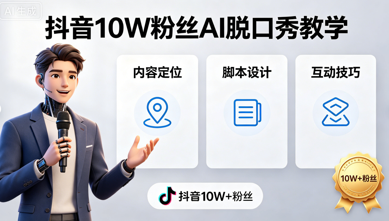 抖音10W粉丝的AI脱口秀教学，普通人也能上手的AI短视频项目，5分钟学会，撸伙伴计划收益-星尘资源网
